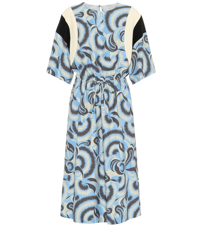 Dries Van Noten Printed Midi Dress In Blue