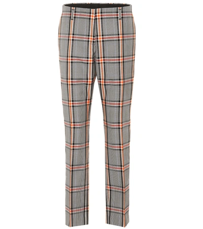 Dries Van Noten Checked High-rise Straight Pants In Multicoloured