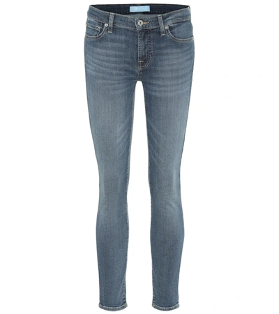 7 For All Mankind The Skinny Mid-rise Jeans In Blue