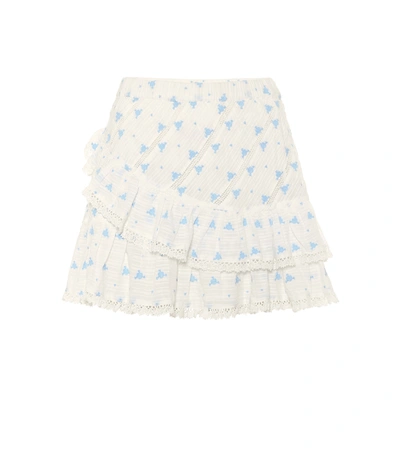 Loveshackfancy Emma Floral Cotton Miniskirt In White