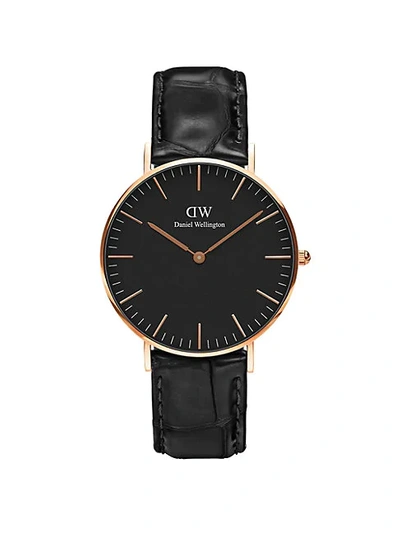 Daniel Wellington Classic Reading Stainless Steel & Croc-embossed Leather-strap Watch