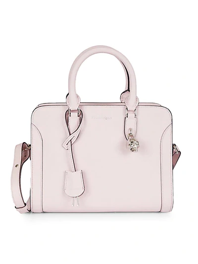 Alexander Mcqueen Small Pebbled Leather Satchel In Baby Pink