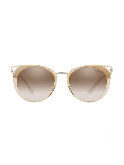 Prada Catwalk 54mm Mirrored Phantos Sunglasses In Striped Beige
