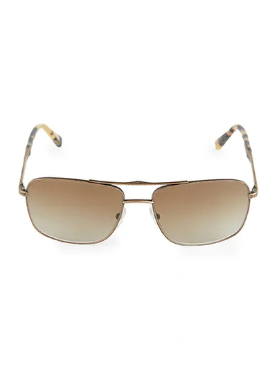 Ermenegildo Zegna 59mm Square Aviator Sunglasses In Brown