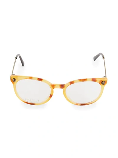 Gucci 50mm Cat Eye Optical Glasses In Yellow