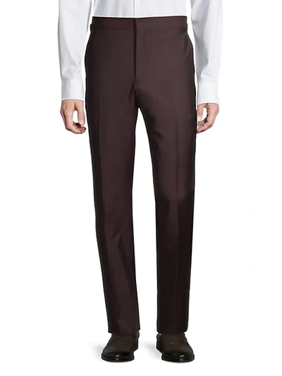 Burberry Soho Wool & Mohair Trousers In Oxblood
