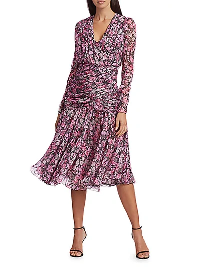 Giambattista Valli Floral Silk Dress In Black Primrose