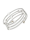 Alor Classique 1.6mm White Round Freshwater Pearl, 18k White Gold & Stainless Steel Bracelet