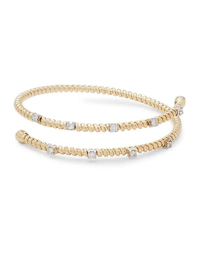 Saks Fifth Avenue Diamond And 14k Yellow Gold Adjustable Bracelet