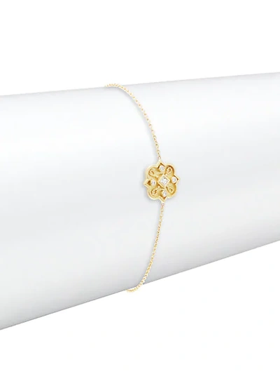 Amrapali Heritage 18k Yellow Gold & Diamond Mosaic Fine Chain Bracelet