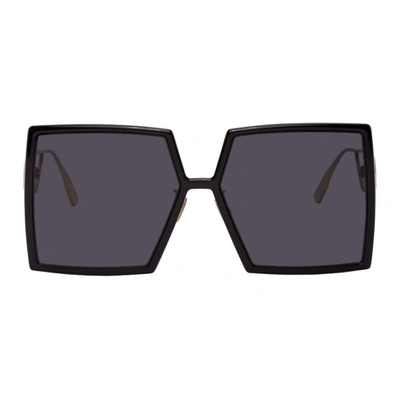 Dior 30montaigne2 Oversized Square Acetate Sunglasses In 0807 Black