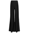Galvan Double-layered Georgette Wide-leg Trousers In Black