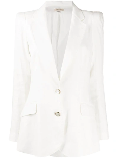 Temperley London Sophia Single-breasted Linen-blend Jacket In White