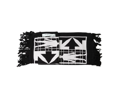 Pre-owned Off-white Half Arrow Scarf Black/white