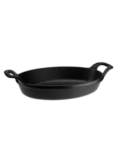 Staub 12.5" X 9" Cast Iron Oval Baking Dish In Matte Black