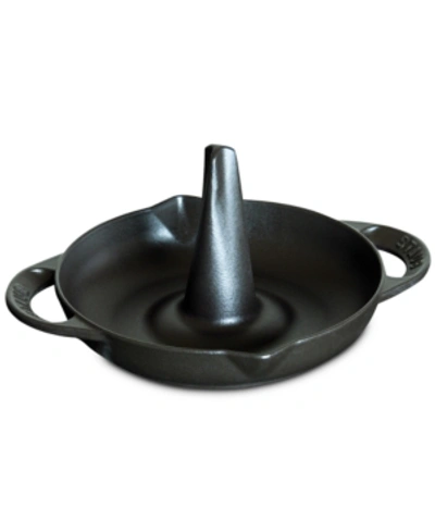 Staub Enameled Cast Iron 9.5in Vertical Chicken Roaster In Matte Black