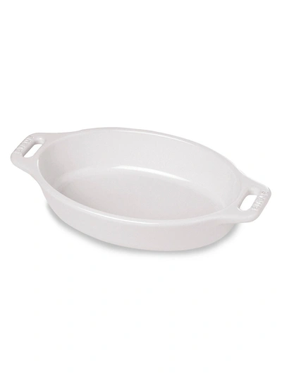Staub 11" Oval Ceramic Baking Dish In White