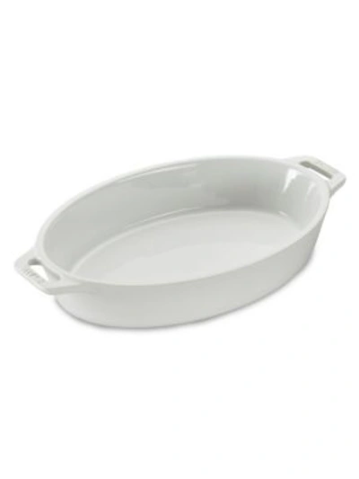 Staub 9" Oval Stoneware Baking Dish In White