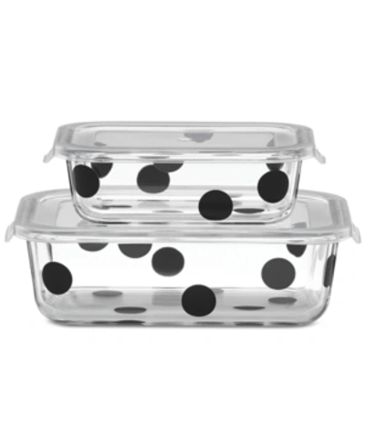 Kate Spade New York All In Good Taste Deco Dot 2-container Storage Set In White