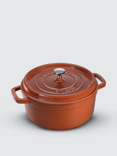 Staub Cast Iron 5.5-qt. Round Cocotte In Burnt Orange