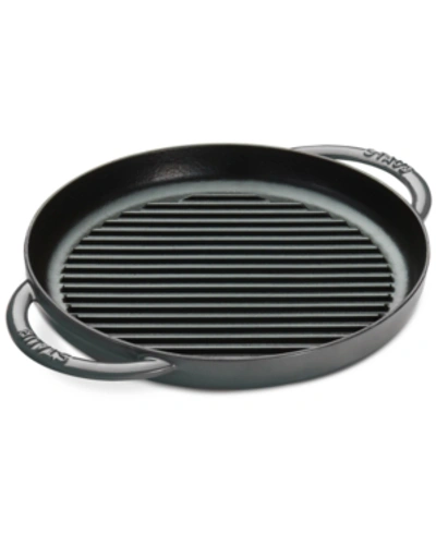 Staub Enameled Cast Iron 10" Round Steamgrill In Graphite Grey