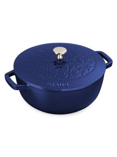 Staub Stuab Cast Iron 3.75-qt. Essential French Oven Lilly Lid In Dark Blue