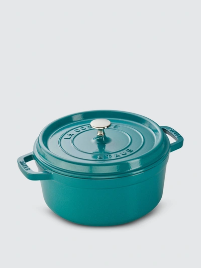 Staub Enameled Cast Iron 4-qt. Round Cocotte In Turquoise