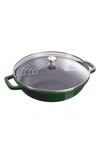 Staub Enameled Cast Iron 4.5-qt. Perfect Pan With Lid In Basil