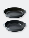 Berghoff Gem 2-piece Stoneware Bake Set In Grey