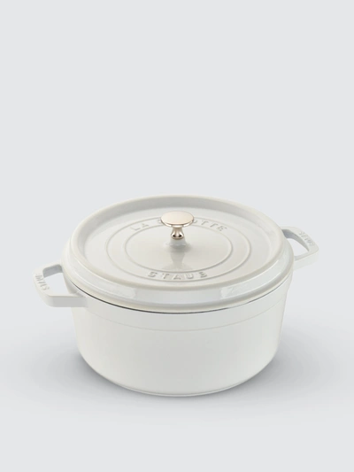 Staub Enameled Cast Iron 4-qt. Round Cocotte In White