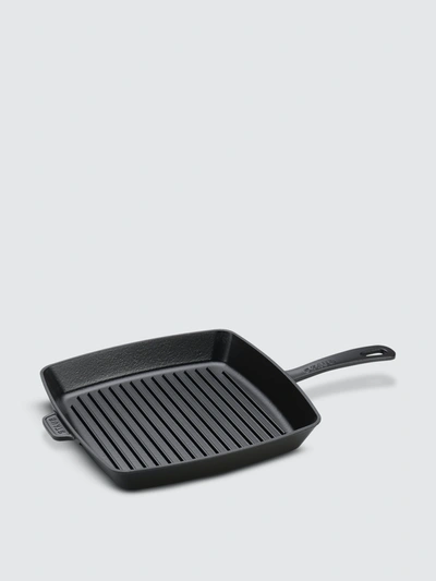 Staub Cast Iron 10" Square Grill Pan In Matte Black