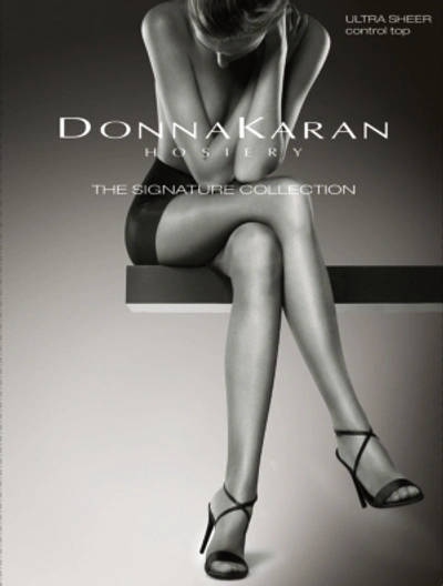Donna Karan Signature Ultra Sheer Control Top Pantyhose With Restore Technology D0b108 In Black