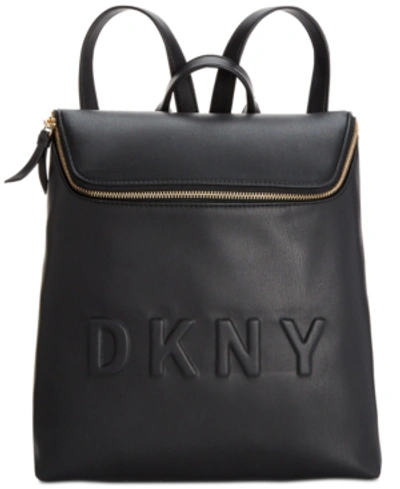 Dkny Tilly Top-zip Bucket Backpack, Created For Macy's In Black/silver