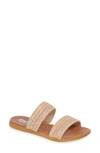 Steve Madden Dual Woven Slide Sandal In Natural Raffia