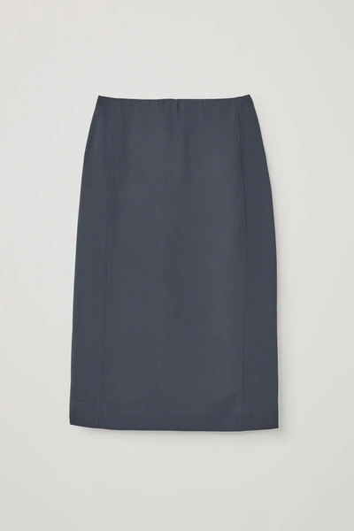 Cos Long Pencil Skirt In Grey