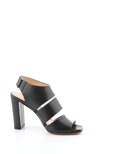 Albano Women's Black Leather Sandals