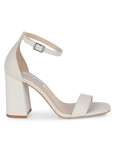 Steve Madden Dillion Block-heel Two-piece Sandals In Bone Lizard