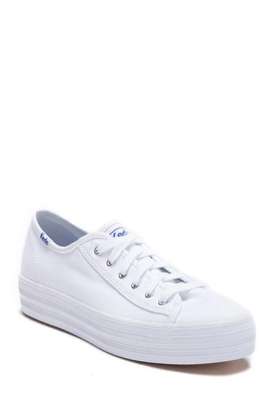 Keds Women's Triple Up Leather Platform Casual Sneakers From Finish Line In White