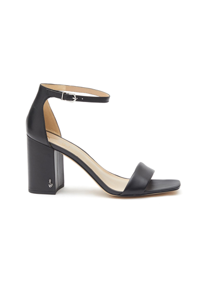 Sam Edelman Daniella Ankle-strap Leather Sandals In Black