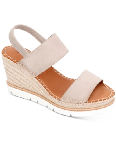 Gentle Souls By Kenneth Cole Elyssa Two-band Wedge Sandals Women's Shoes In Mushroom
