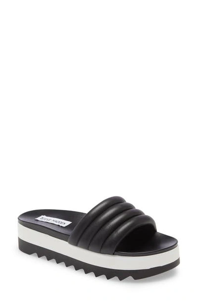 Steve Madden Lazaro Sliders With Padded Strap In Black