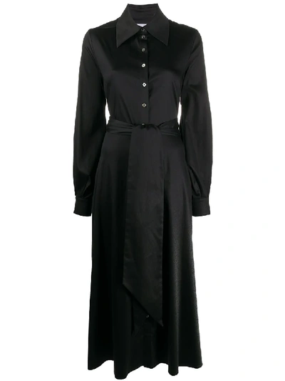 Racil Selman Black Cut-out Stretch-cotton Shirt Dress