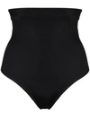 Spanx Suit Your Fancy High-rise Stretch-jersey Thong In Very Black