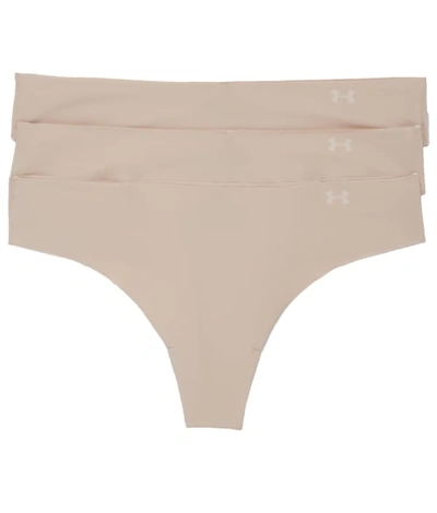 Under Armour Women's Pure Stretch Thong 3pack In Nude