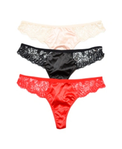 Bcbgmaxazria 3 Pack Micro And Lace Thong Underwear In Multi