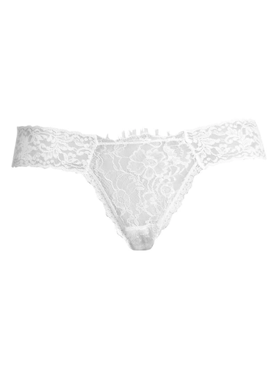 Hanky Panky X Lindsi Lane Women's Low Rise Beach Mode Diamond One Size Thong 5j1035 In Off White