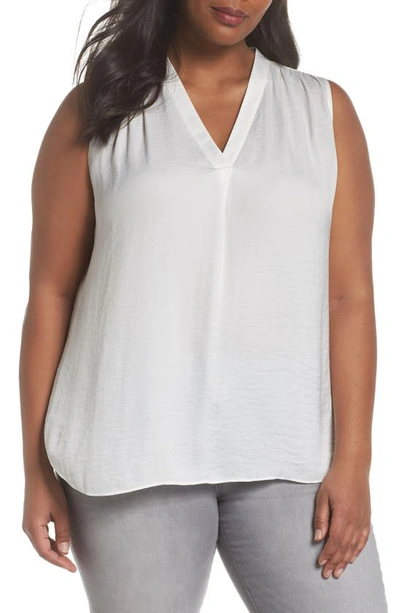 Vince Camuto V-neck Sleeveless Blouse In New Ivory