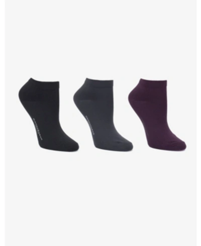 Donna Karan Soft Microfiber 3 Pc Low Cut Dress Sock In Black
