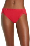 Natori Bliss Lace-trim Cotton French-cut Brief Underwear 152058 In Chili