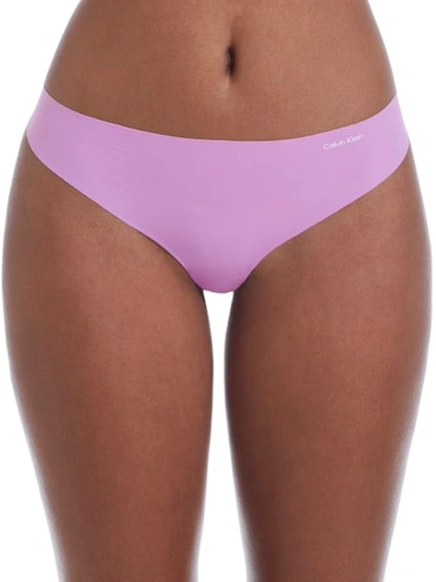 Calvin Klein Women's Invisibles Thong Underwear D3428 In Lilac Rain